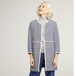 zara blue and white jacket